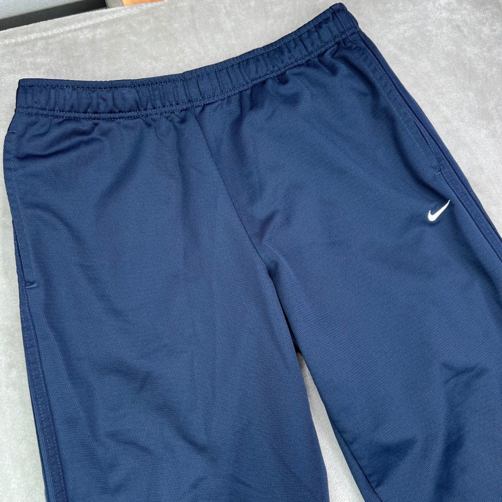Vtg Nike Track Pants Mens Medium Navy Blue Solid Ankle Zip Athletic Warmup Swish